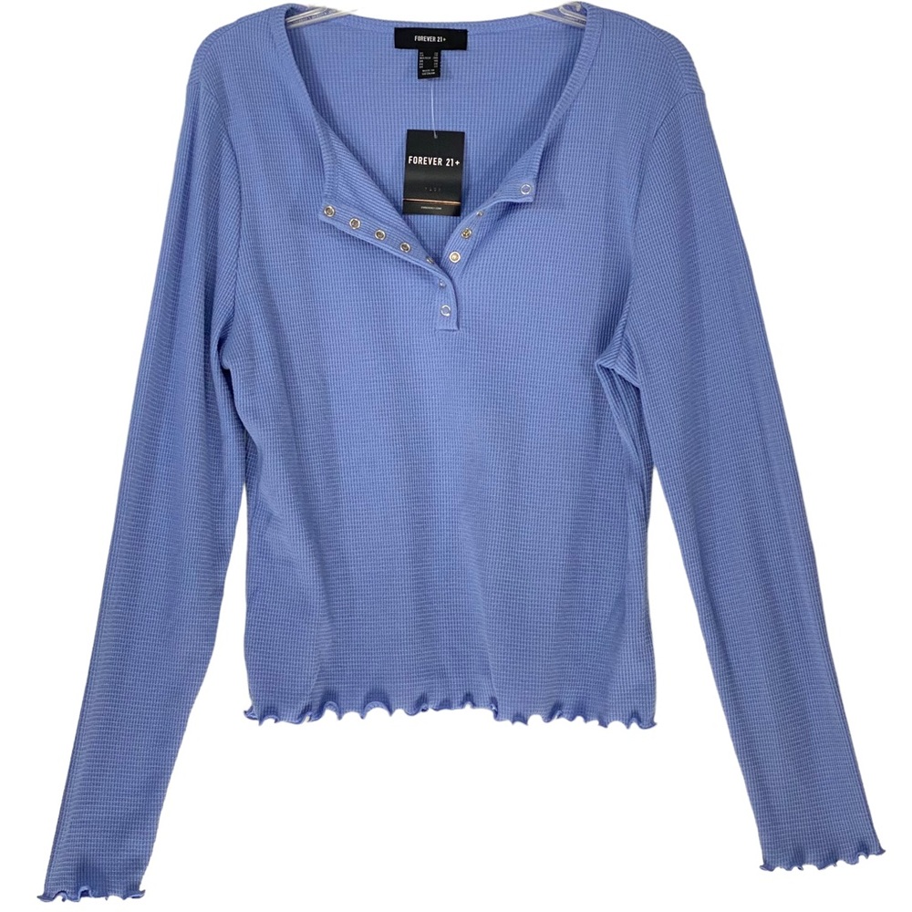 Forever 21 Periwinkle Long Sleeve Top; 2X